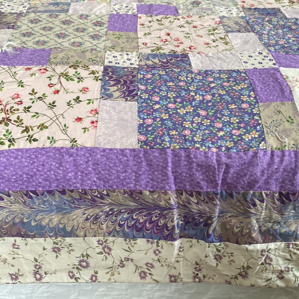New handmade patchwork quilt 80”x95” approx. (Queen) - Picture 7 of 12